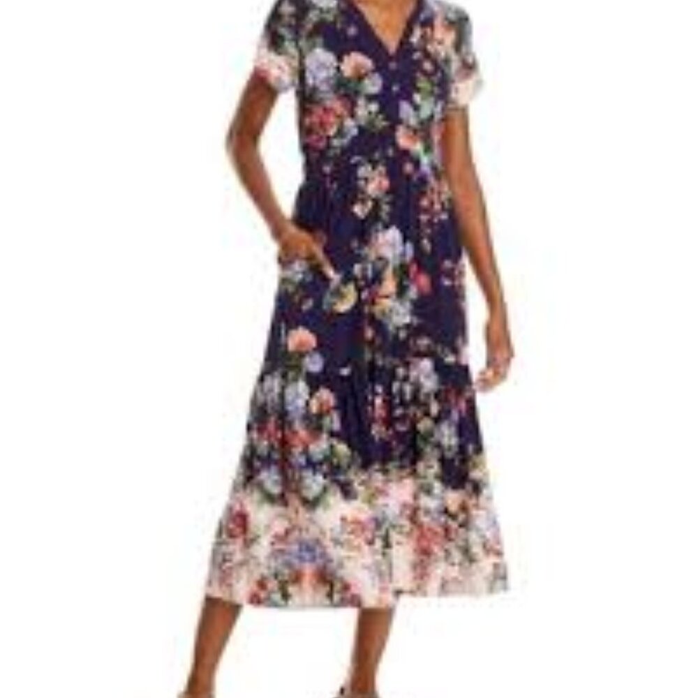 NWT Johnny Was PLUS Elsa Tiered Henley Knit Dress - 1X